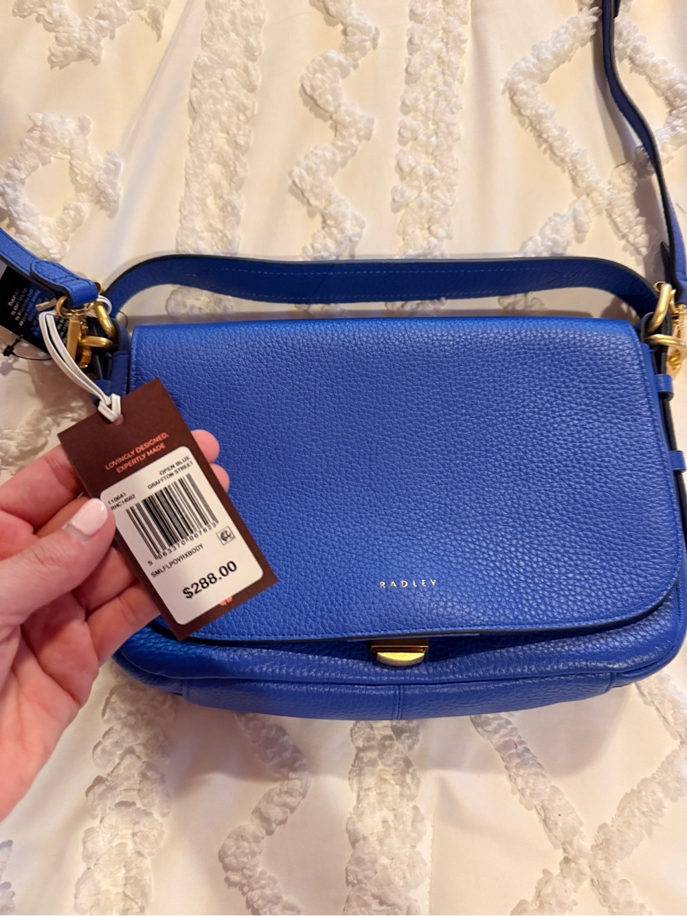 RADLEY LONDON Cobalt Blue Pebbled Leather Crossbody